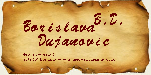 Borislava Dujanović vizit kartica